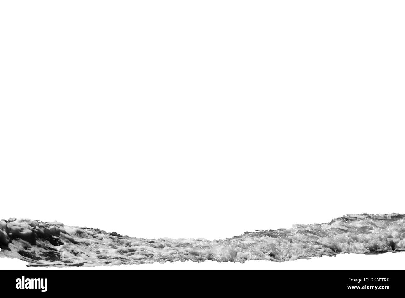 onda di mare con schiuma isolata su sfondo bianco. Foto di alta qualità Foto Stock