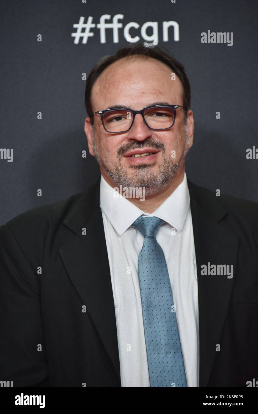 Colonia, Germania. 22nd Ott 2022. L'attore Danilo Chammas arriva per la proiezione del film " l'illusione dell'abbondanza " al 32nd Film Festival Colonia (ex Cologne Conference) 2022, un festival internazionale del cinema. Credit: Horst Galuschka/dpa/Horst Galuschka dpa/Alamy Live News Foto Stock