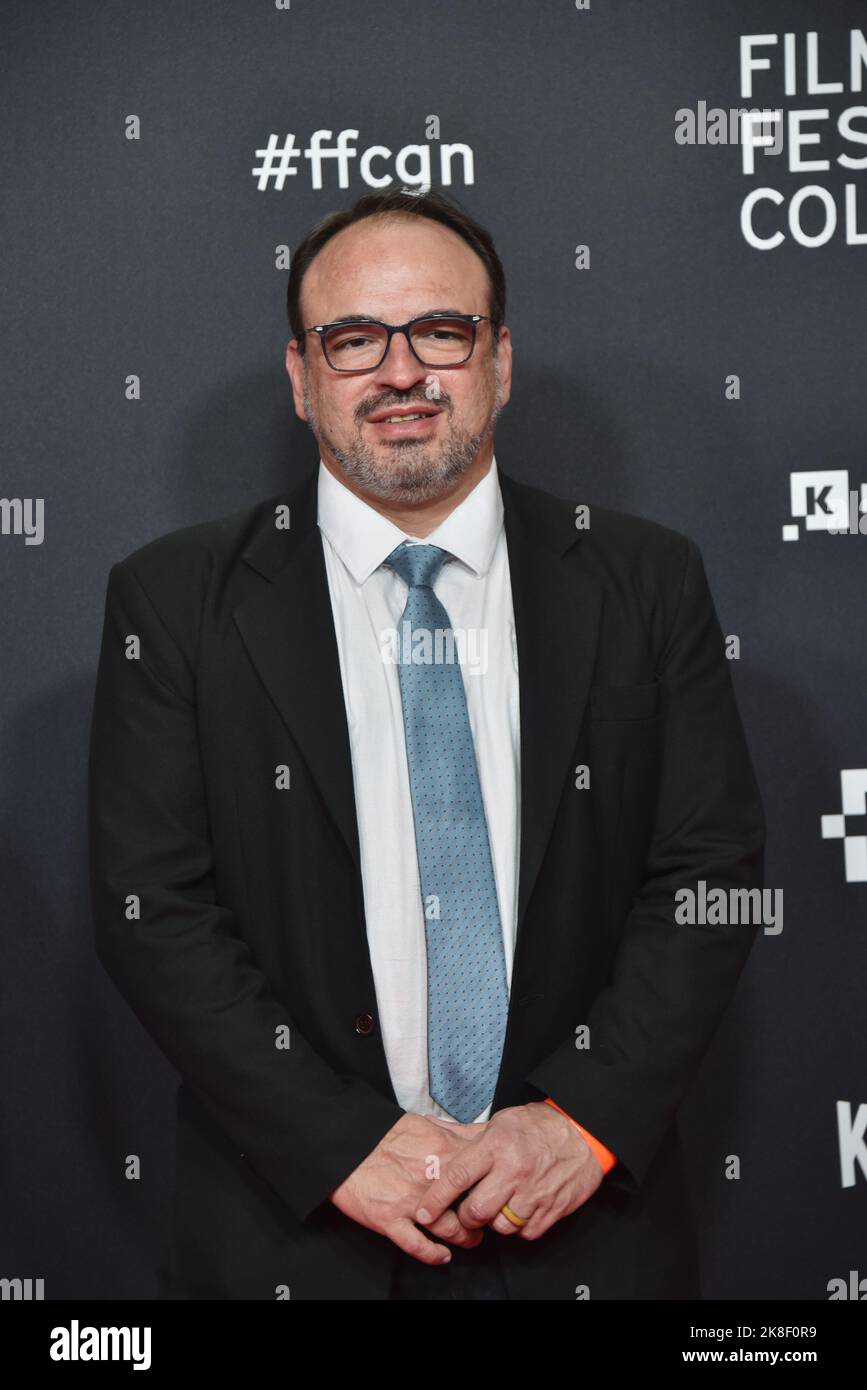 Colonia, Germania. 22nd Ott 2022. L'attore Danilo Chammas arriva per la proiezione del film " l'illusione dell'abbondanza " al 32nd Film Festival Colonia (ex Cologne Conference) 2022, un festival internazionale del cinema. Credit: Horst Galuschka/dpa/Horst Galuschka dpa/Alamy Live News Foto Stock