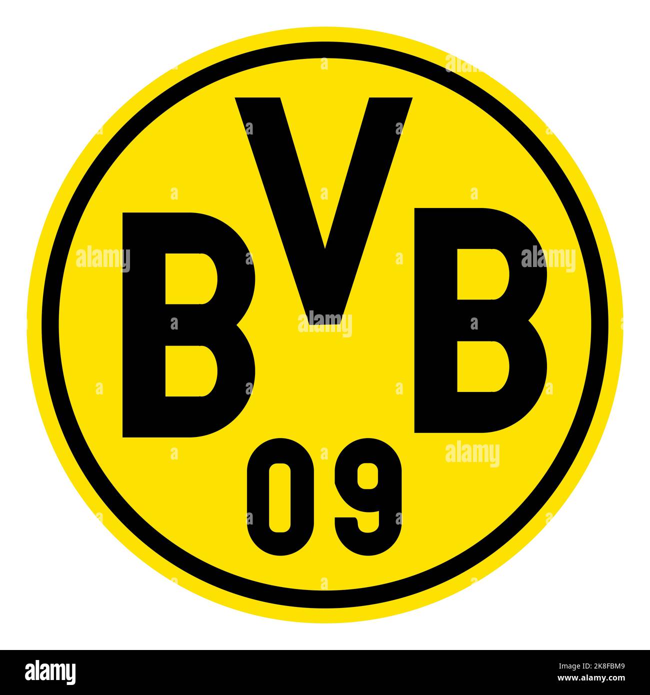 Francoforte sul meno, Germania - 10.23.2022 Logo della società calcistica tedesca Borussia Dortmund. Immagine vettoriale Illustrazione Vettoriale