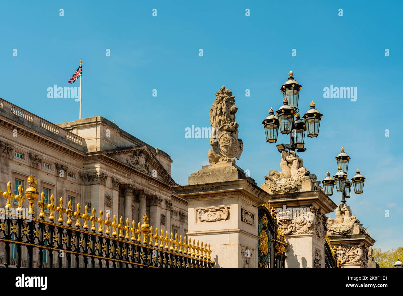 Regno Unito, Inghilterra, Londra, Fence di fronte a Buckingham Palace Foto Stock