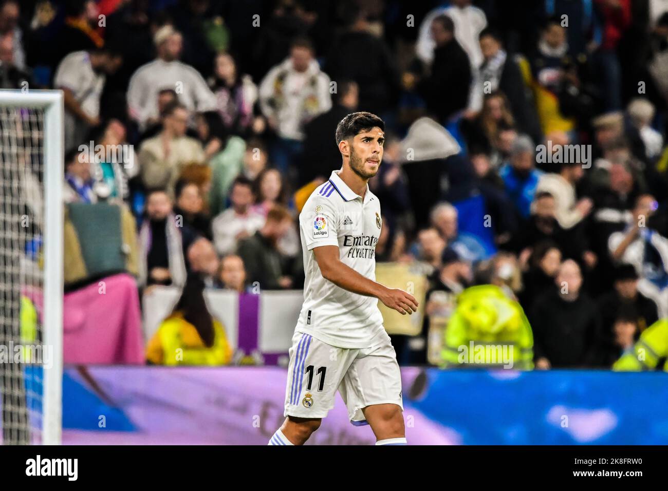 MADRID, SPAGNA - 22 OTTOBRE: Marco Asensio del Real Madrid CF durante la partita tra Real Madrid CF e Sevilla CF della Liga Santander il 22 ottobre 2022 a Santiago Bernabeu di Madrid, Spagna. (Foto di Samuel Carreño/PxImages) Foto Stock