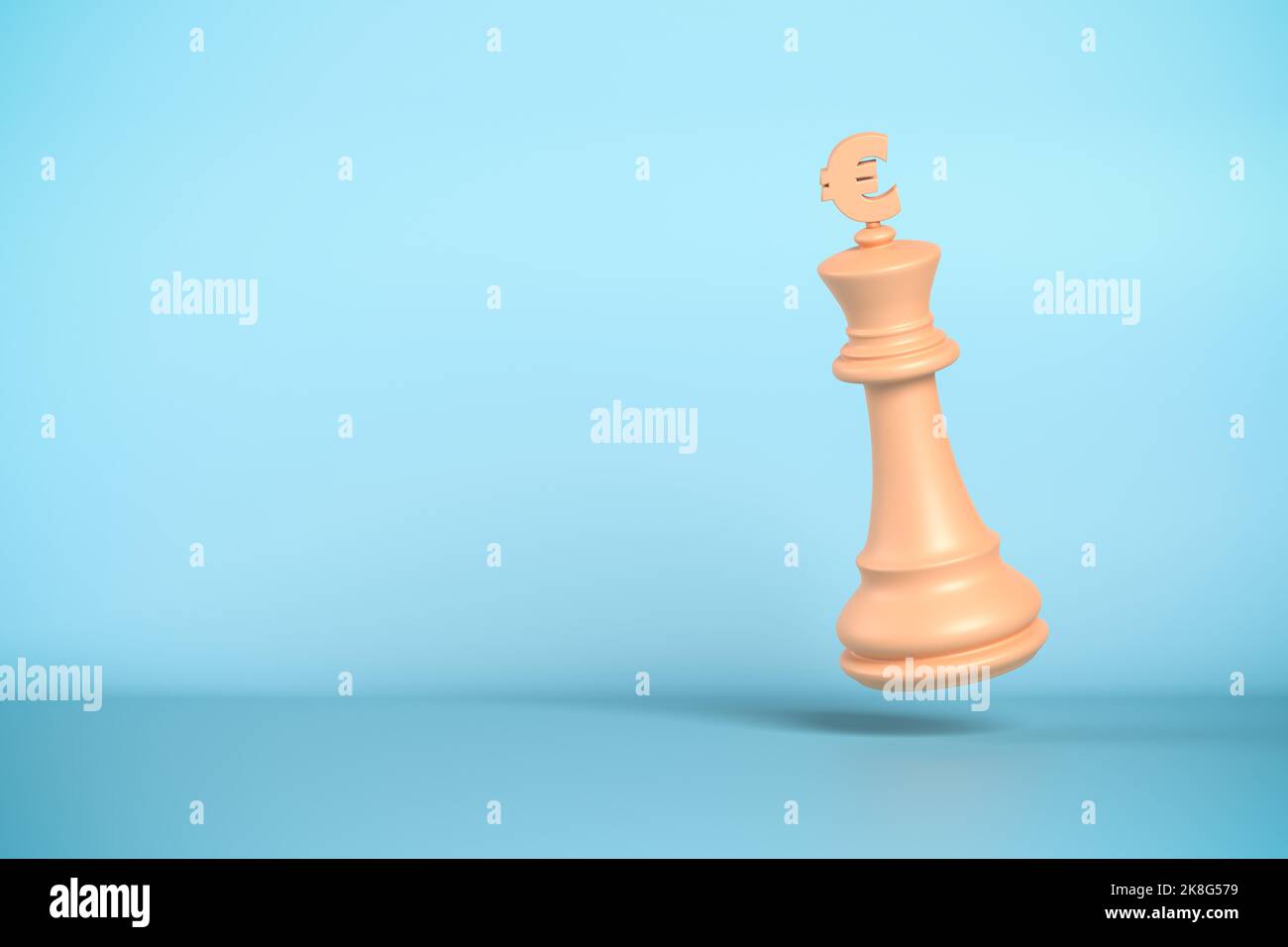 Concetto di strategia aziendale: Pezzo da scacchi con segno dell'euro. Foto Stock
