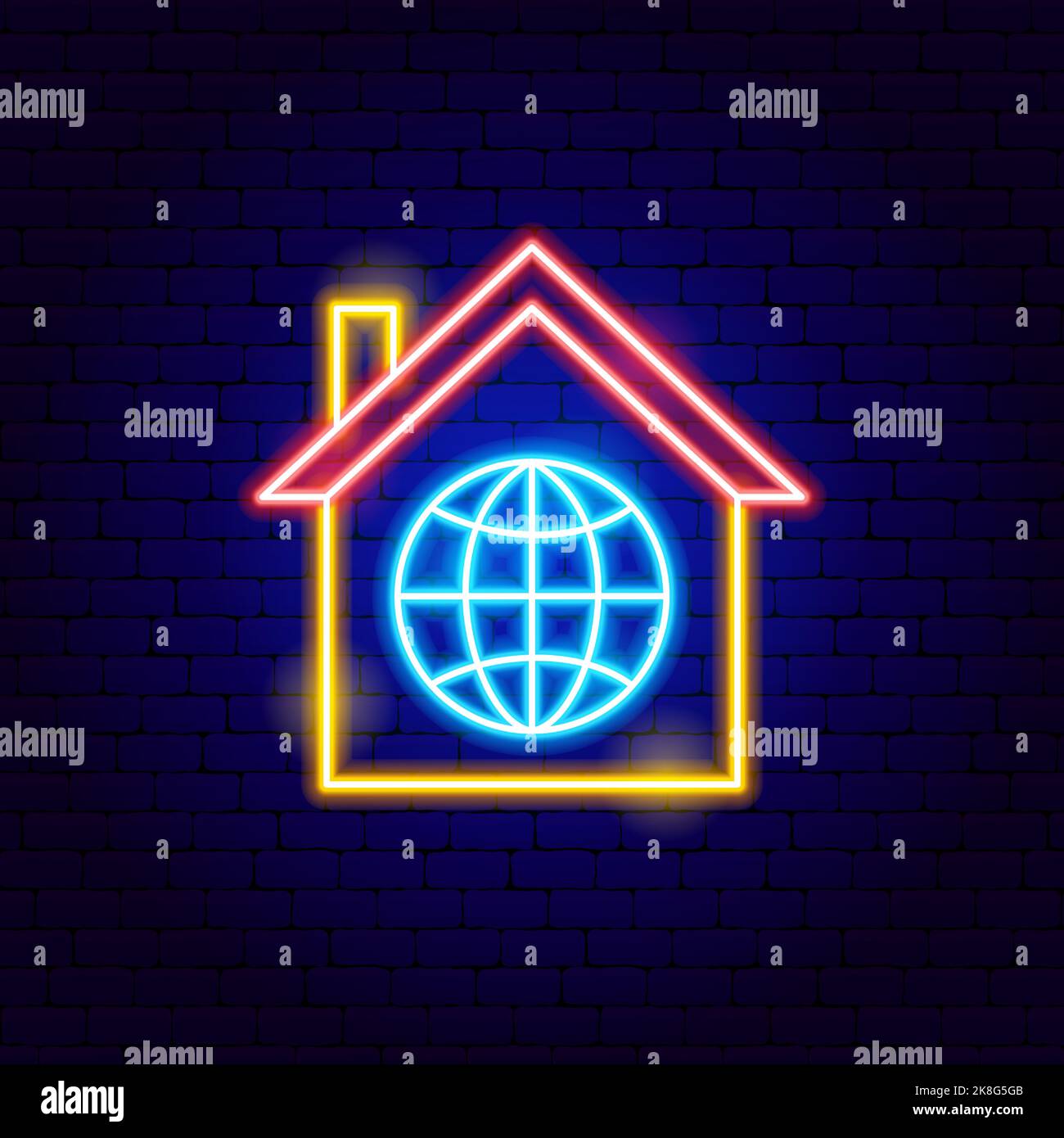 Salva il nostro segno Planet Neon Illustrazione Vettoriale