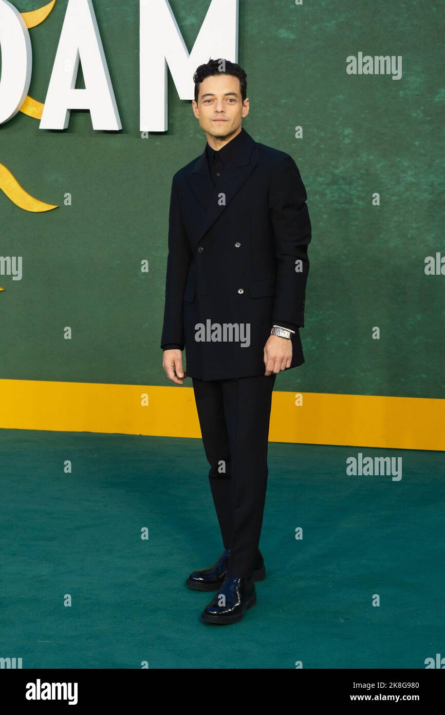 Rami Malek ha fotografato durante la prima europea di AMSTERDAM tenutasi a Odeon Luxe Leicester Square , Londra mercoledì 21 settembre 2022 . Foto di Julie Edwards. Foto Stock