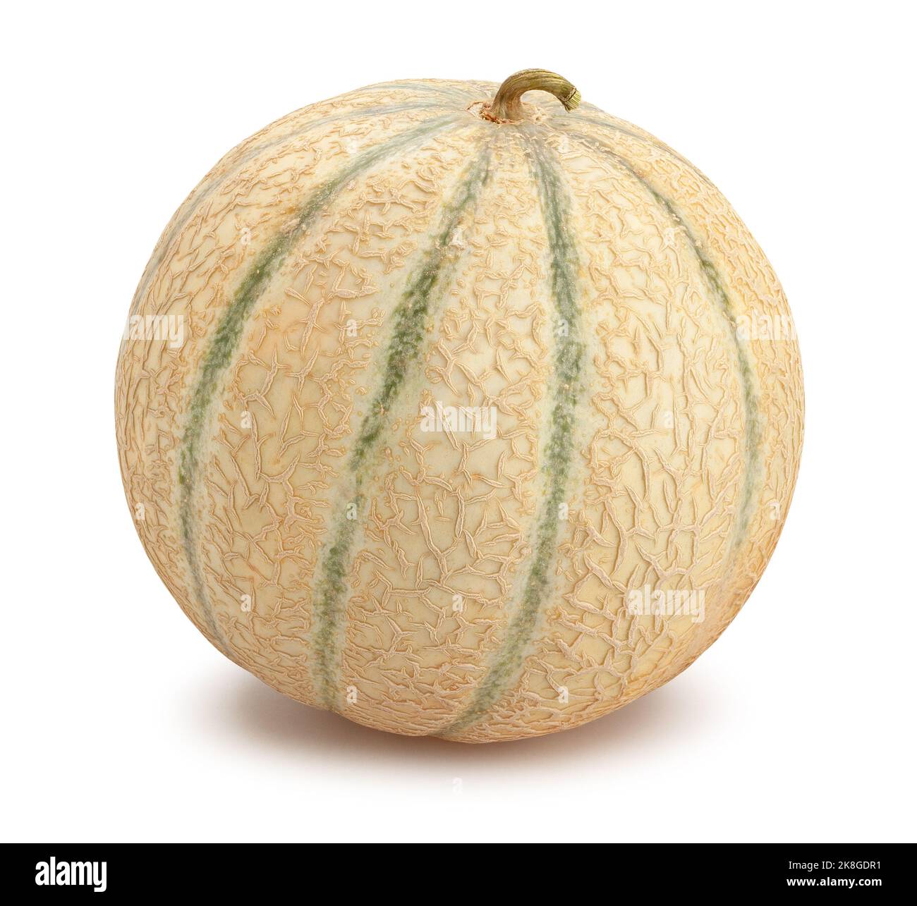 sentiero melone cantaloupe isolato su bianco Foto Stock