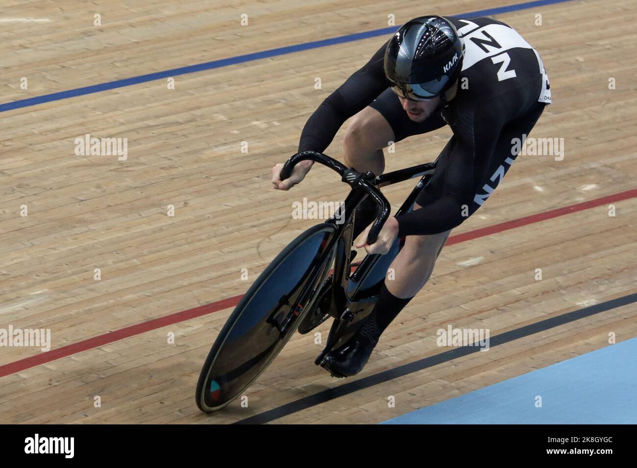 Sam DAKIN della Nuova Zelanda nello sprint ciclistico maschile alle partite del Commonwealth del 2022 nel Velodrome, Queen Elizabeth Olympic Park, Londra. Foto Stock