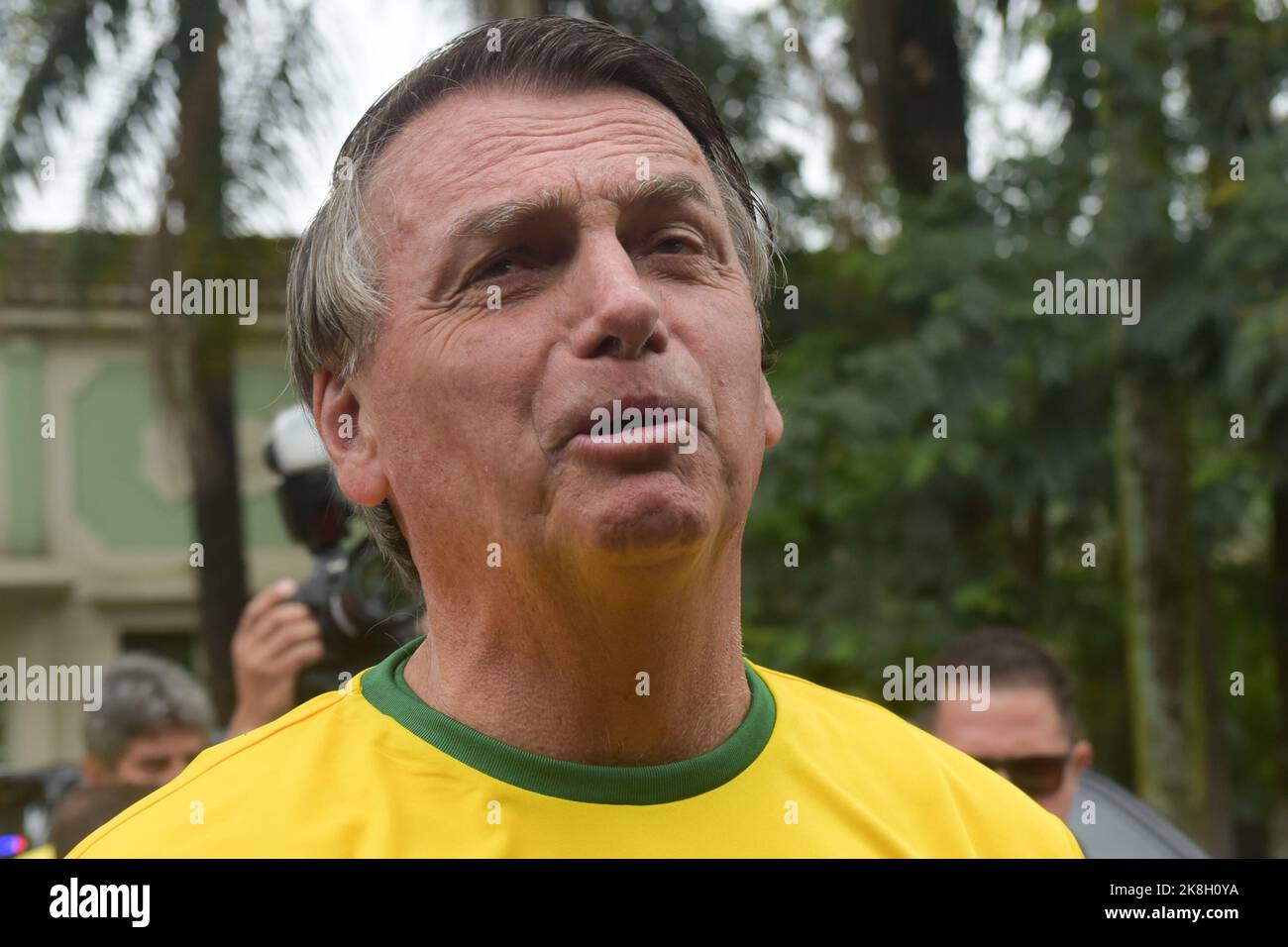 Jair Messias Bolsonaro, attuale presidente del Brasile e candidato alla rielezione per la presidenza alle elezioni del 2022, che si svolgerà a Rio de Janeiro Foto Stock