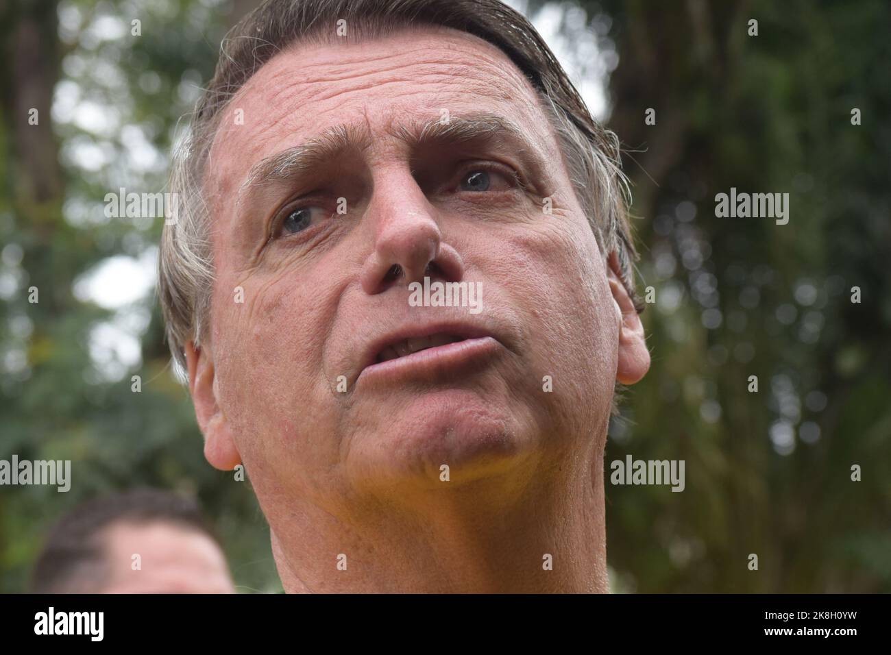 Jair Messias Bolsonaro, attuale presidente del Brasile e candidato alla rielezione per la presidenza alle elezioni del 2022, che si svolgerà a Rio de Janeiro Foto Stock