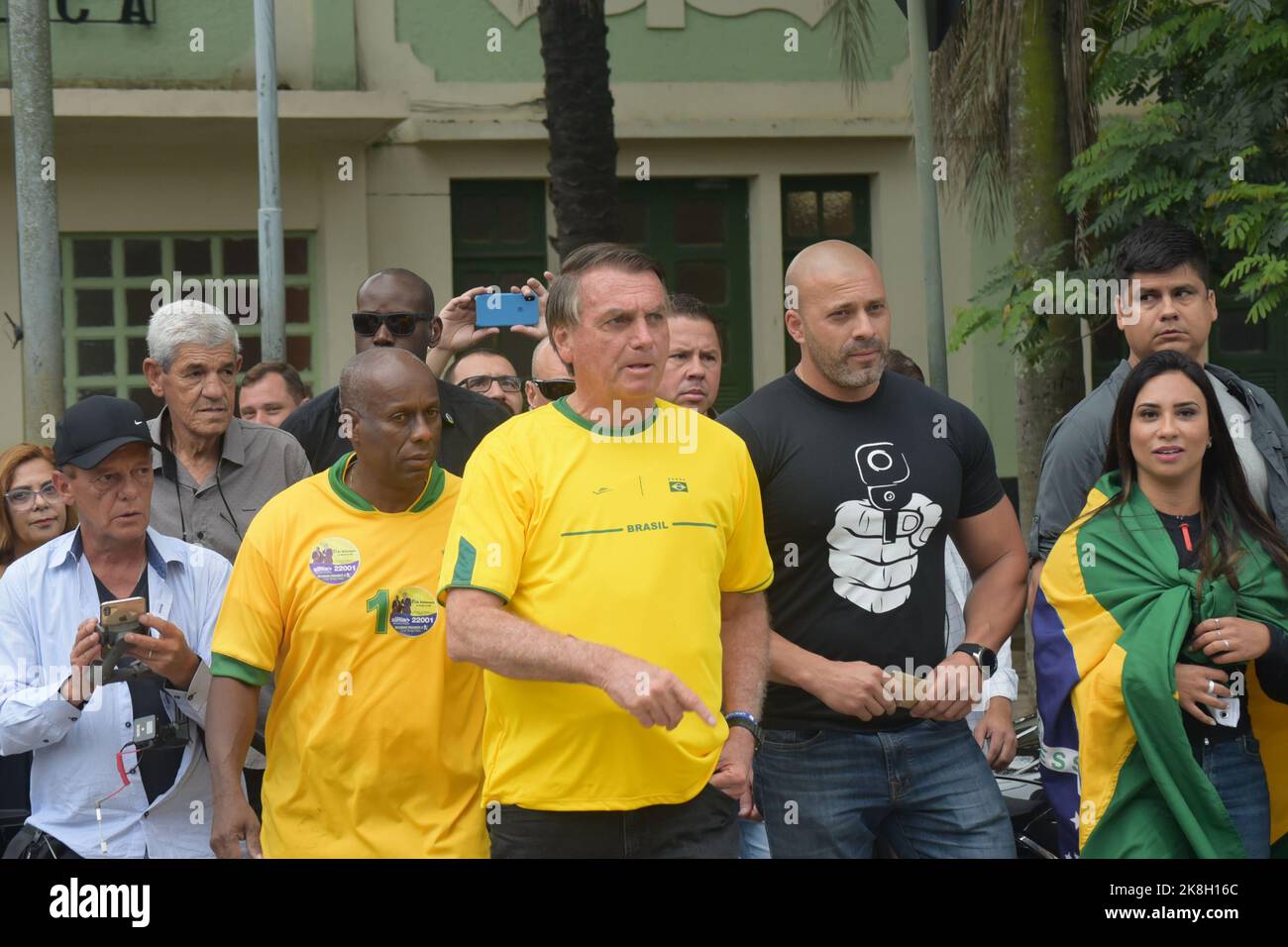 Jair Messias Bolsonaro, attuale presidente del Brasile e candidato alla rielezione per la presidenza alle elezioni del 2022, che si svolgerà a Rio de Janeiro Foto Stock