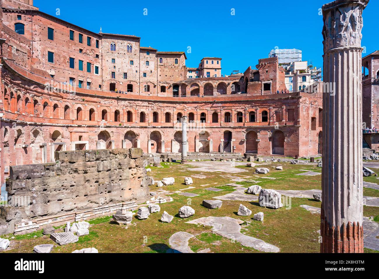 Il Foro Romano, il Foro Romano al centro del centro storico di Roma Foto Stock