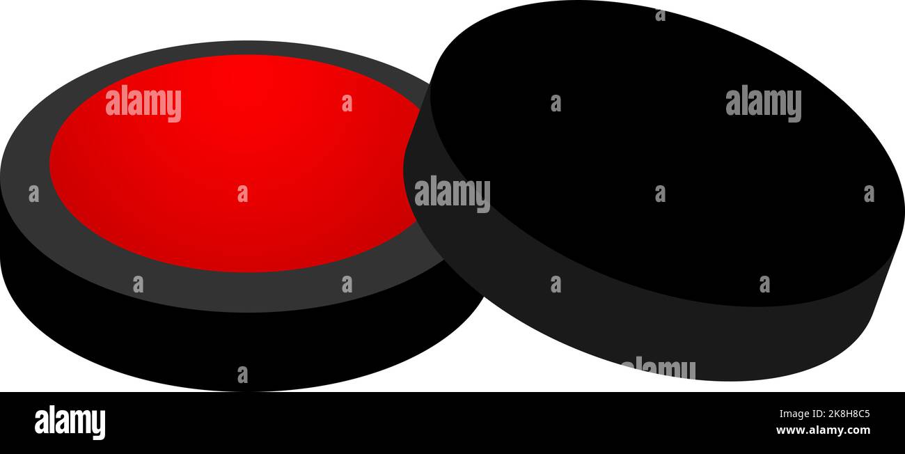 Immagine del tampone di inchiostro rosso con un coperchio Illustrazione Vettoriale