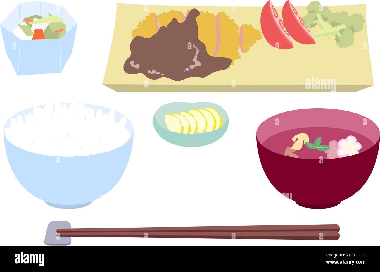 Immagine del pasto tonkatsu Illustrazione Vettoriale