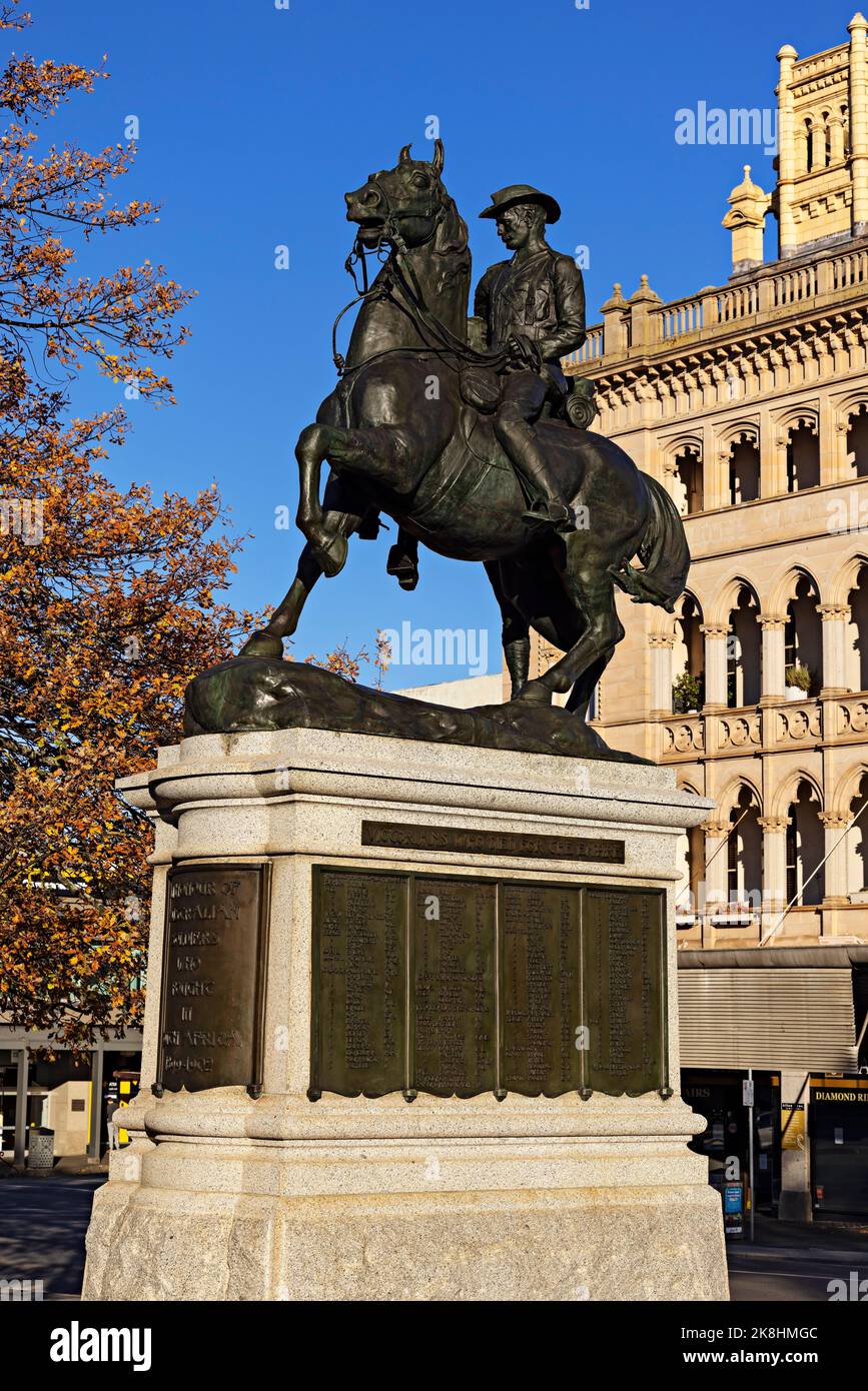 Ballarat Australia / Boer War Monument per onorare i soldati australiani che hanno servito in Sudafrica 1899-1902. Foto Stock