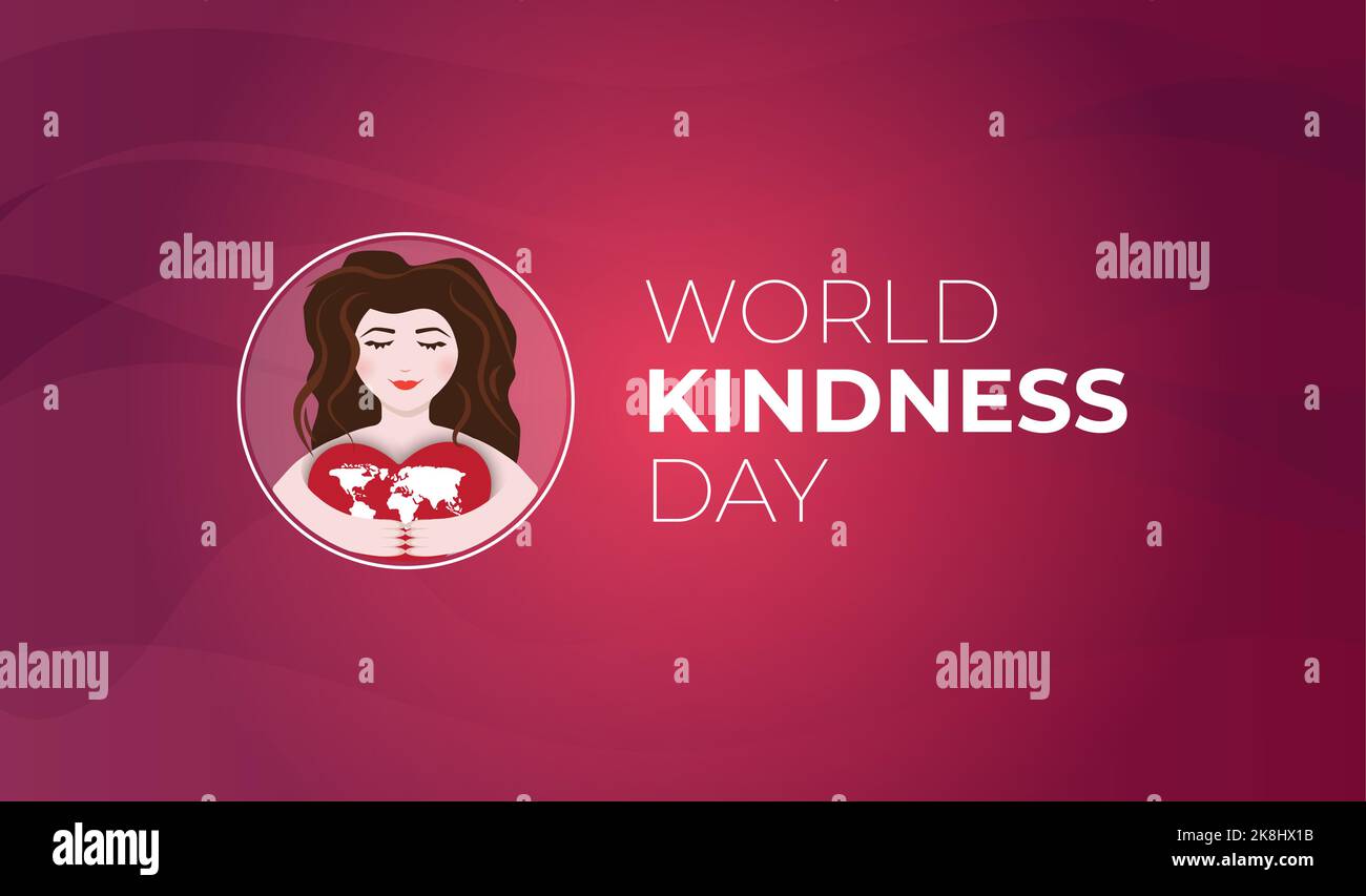 Giornata Mondiale della gentilezza Illustrazione sfondo con la Donna Illustrazione Vettoriale