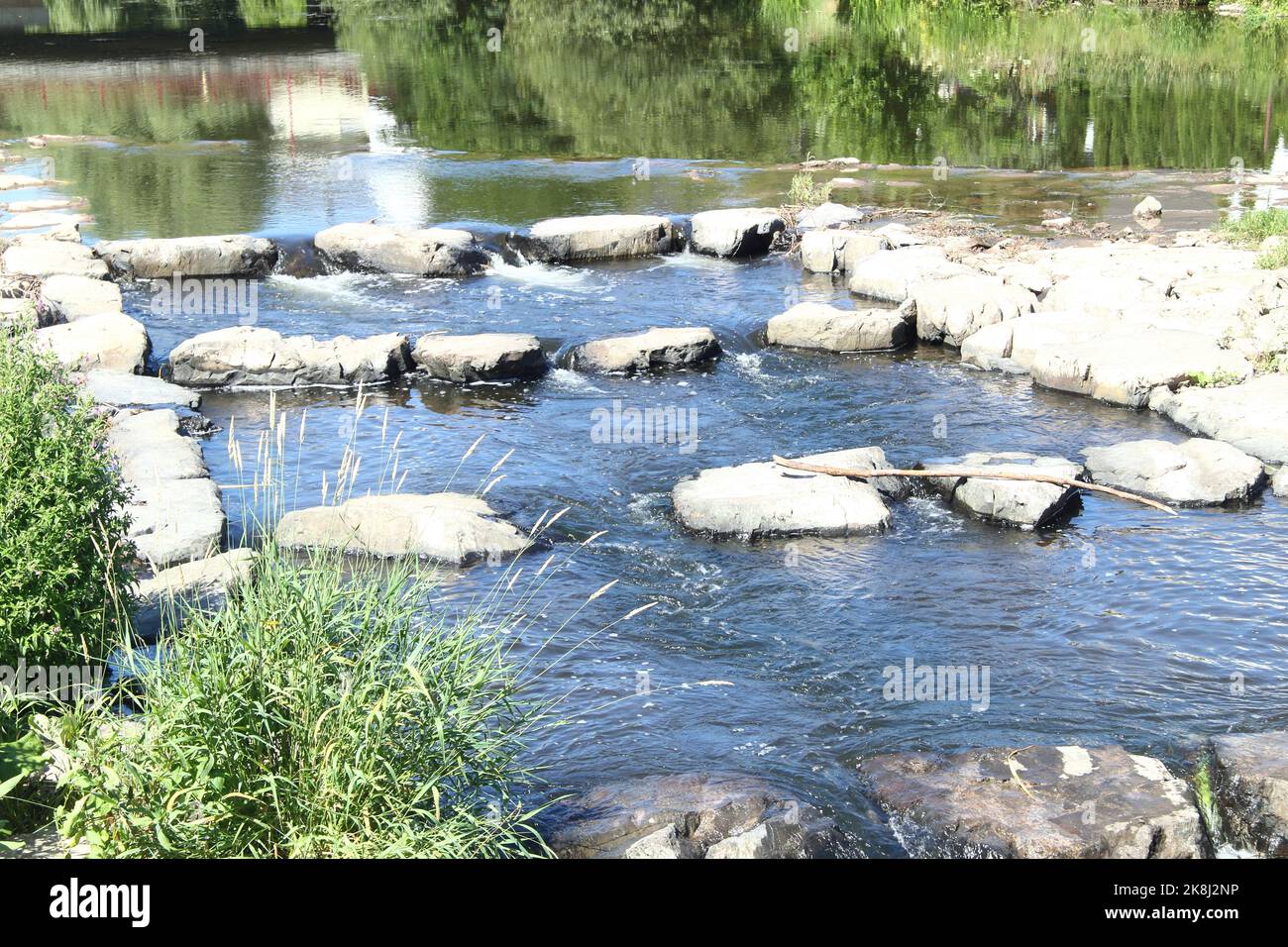 Il fiume Nahe a Nohen, nella Germania sudoccidentale Foto Stock