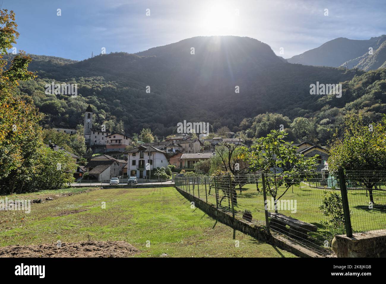 Villaggio di Gabbio, Italia, tra i monti della Valle Ossola. Provincia di Verbano Cusio Ossola in Piemonte Foto Stock