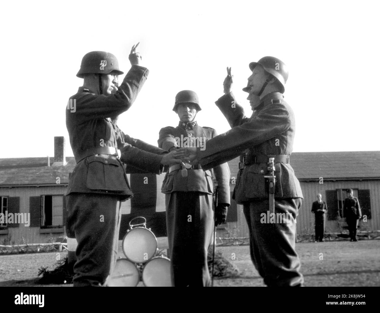 Holmestrand Settembre 1942. La Legione norvegese: Giorni degli ufficiali di polizia norvegesi a Holmestrand. Foto.: NTB Foto Stock