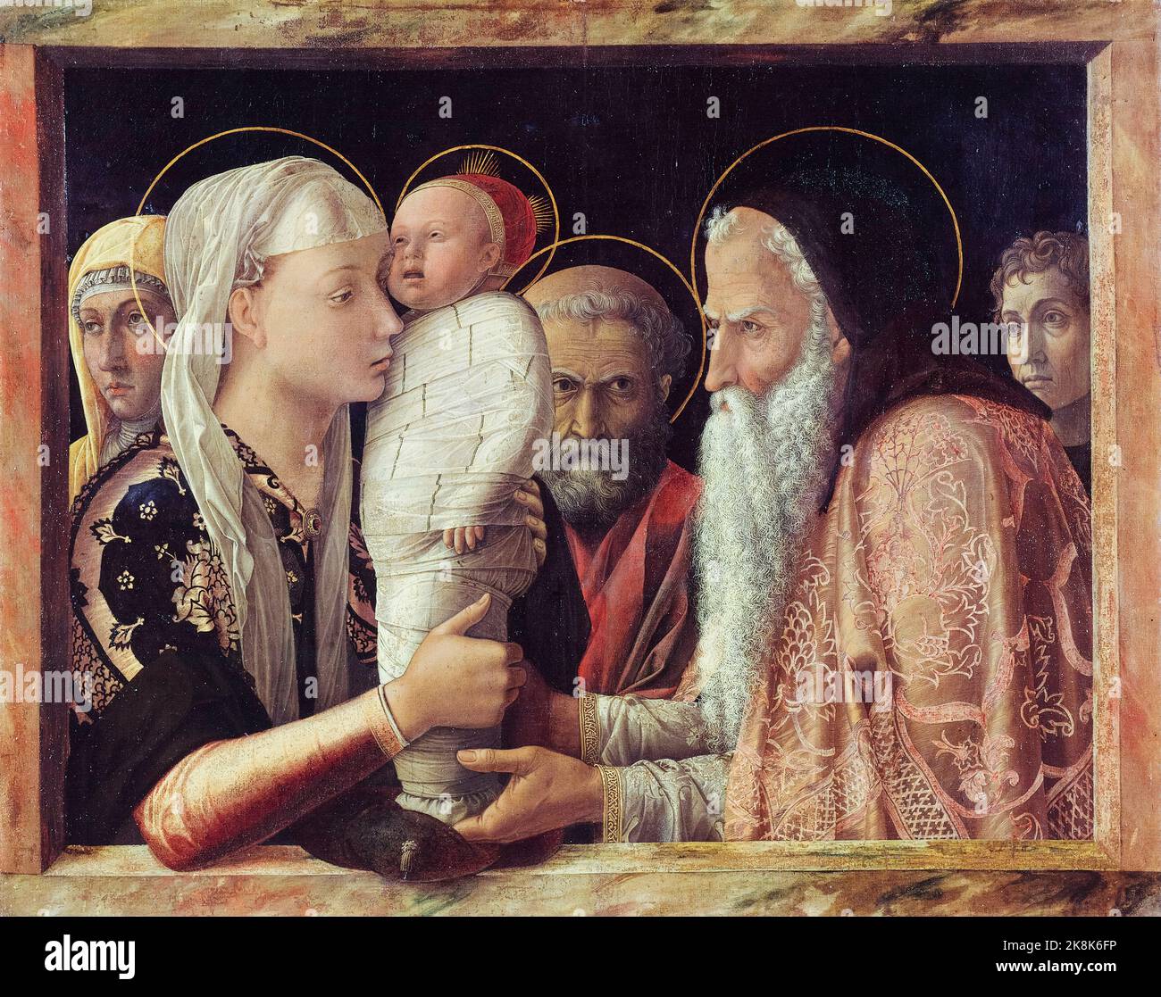 Andrea Mantegna, la Presentazione, pittura a tempera su tela, circa 1454 Foto Stock