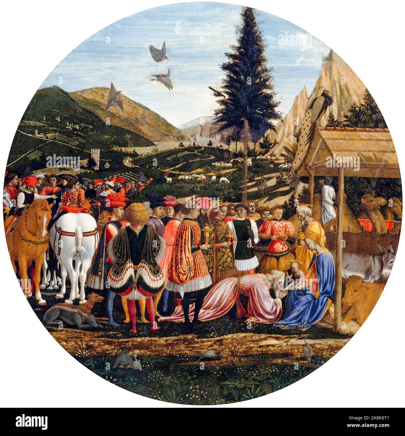 L'Adorazione dei Magi, dipinto ad olio su tavola di Domenico Veneziano, circa 1435 Foto Stock