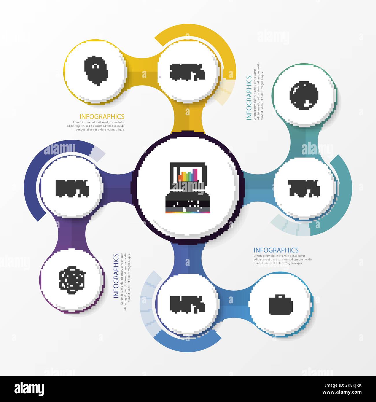 Design infografico su sfondo grigio. Concetto aziendale. Illustrazione vettoriale. Illustrazione Vettoriale