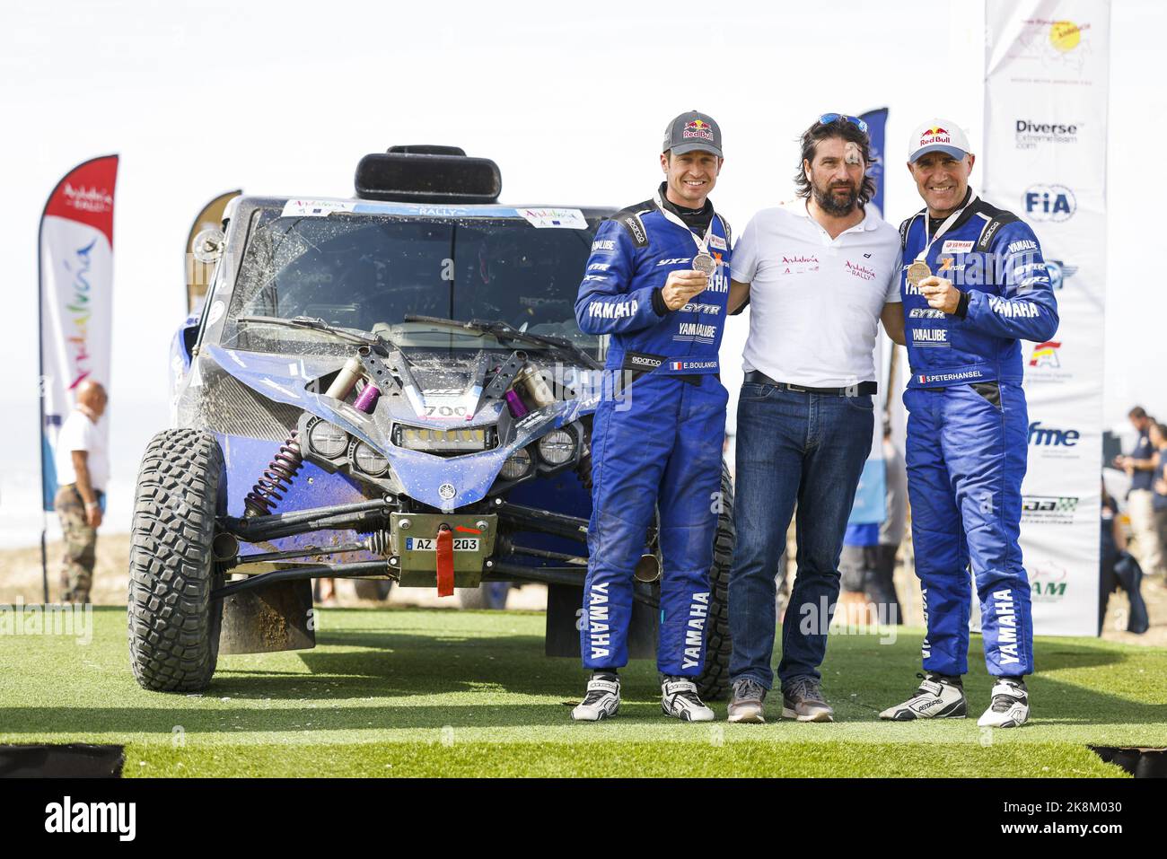 700 PETERHANSEL Stephane (fra), BOULANGER Edouard (fra), X-RAID Yamaha Racing Rally Supported Team, Yamaha YXZ1000R Rallye Edition, azione durante la fase 4 dell'Andalusia Rally 2022, 4th° round del FIA World Rally-RAID Championship 2022, il 23 ottobre 2022 a Siviglia, Spagna - Foto: Julien Delfosse/DPPI/LiveMedia Foto Stock