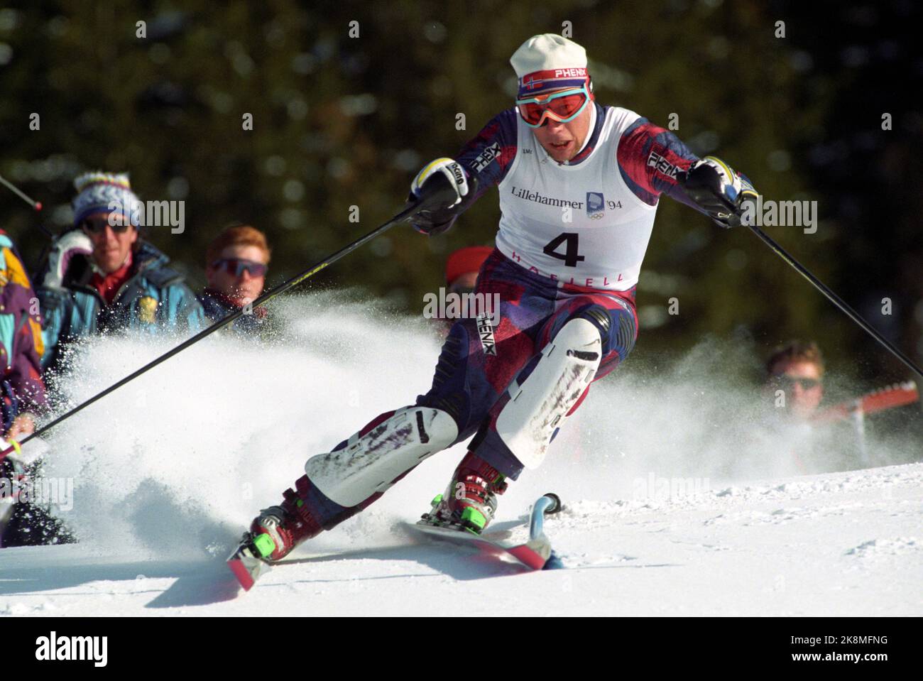 Hafjell 19940225. Olimpiadi invernali a Lillehammer Lasse Kjus in azione, vince la combinazione alpina a Hafjell. Foto: Calle Törnström / NTB Foto Stock