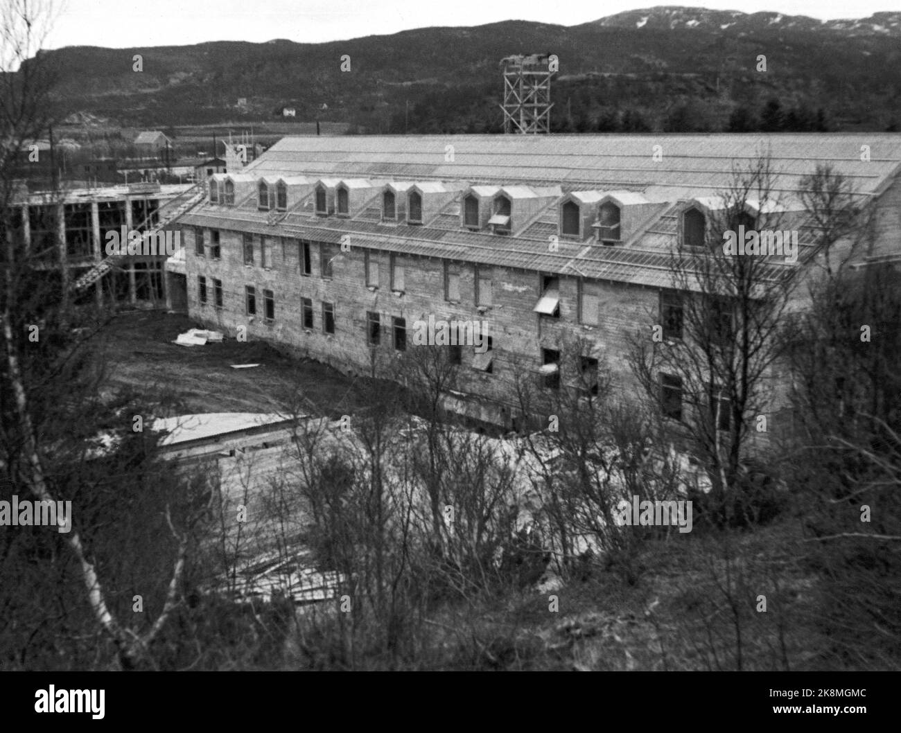 Circa 1954: Il nuovo comandante del campo Bodin a Bodø in costruzione. Foto: NTB Foto Stock