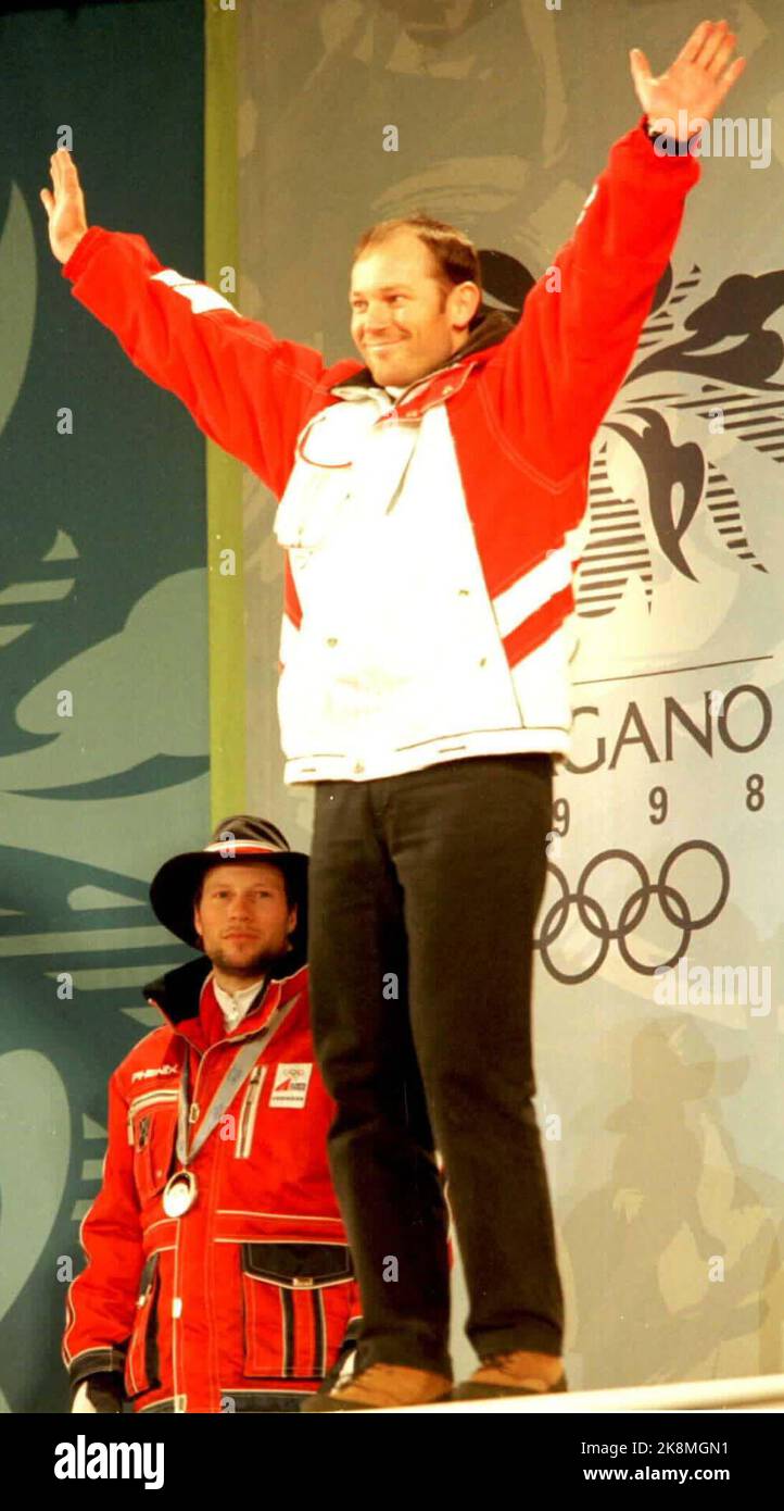 Nagano, Giappone: Argento vincitore Lasse Kjus (t Foto: Jon EEG NTB Plus / NTB Foto Stock