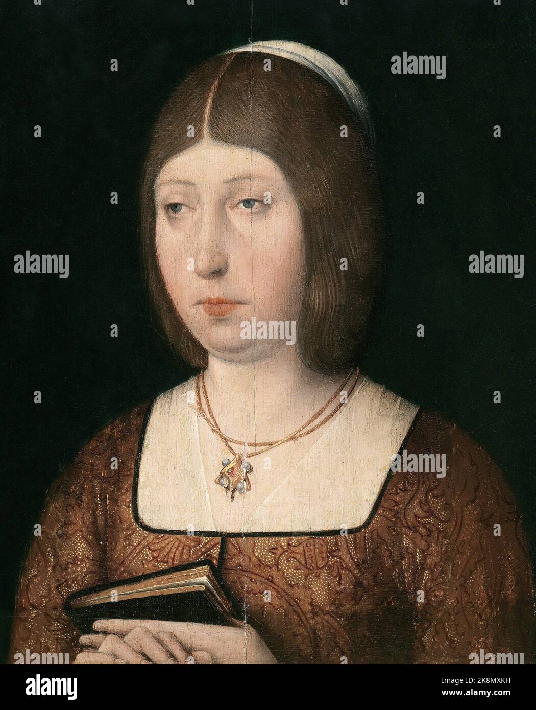 Anonimo Scuola fiamminga Regina Isabella il cattolico CA. 1490 olio su pannello (21 x 13,3 cm) Madrid, Museo del Prado Foto Stock