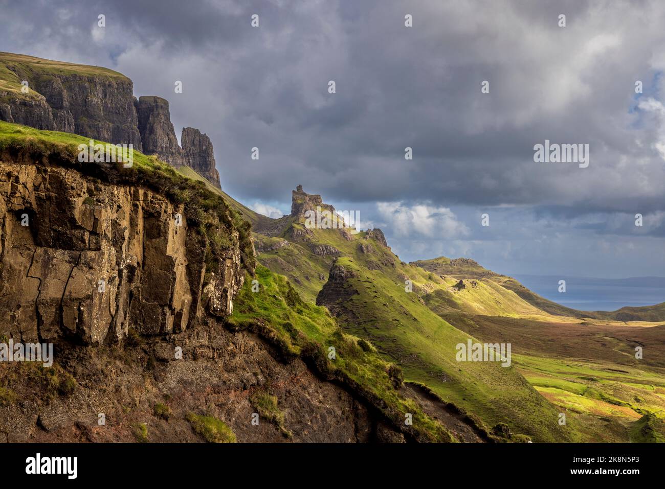 Il Quiraing sulla Trotternish Ridge, Isola di Skye, Scozia Foto Stock