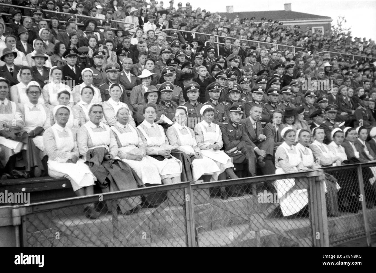 Oslo 1942 agosto. Concerto di Wehrmacht allo stadio Bislett. Foto: Aage Kihle / NTB *** Foto non elaborata ***** Foto Stock