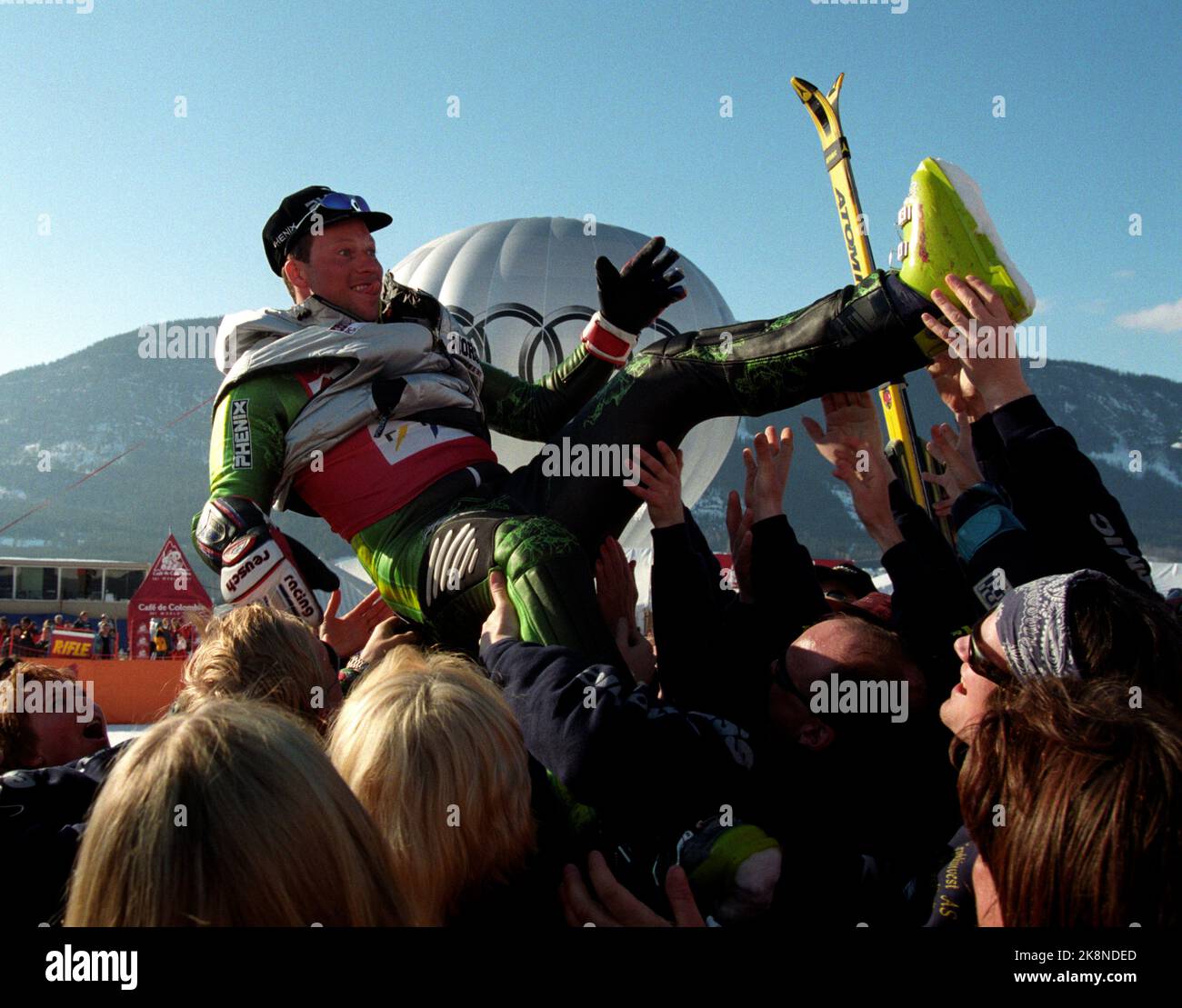 Hafjell 4 - 10 marzo 1996. Lasse Kjus. Finale di Coppa del mondo. Foto; Tor Richardsen / NTB Foto Stock