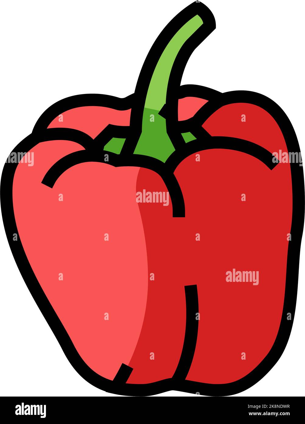 illustrazione vettoriale icona colore pepe rosso Illustrazione Vettoriale