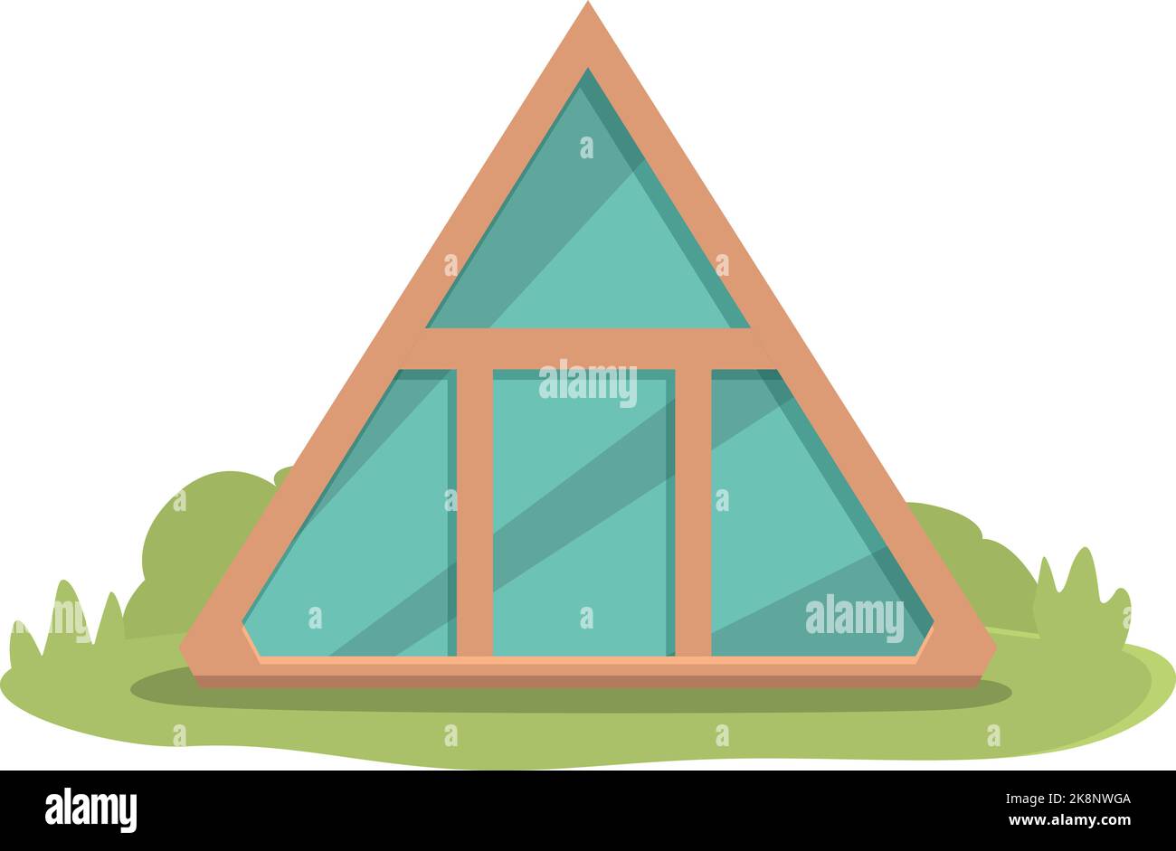 Icona di glamping Pyramide vettore cartoon. Campeggio tenda. Natura di lusso Illustrazione Vettoriale