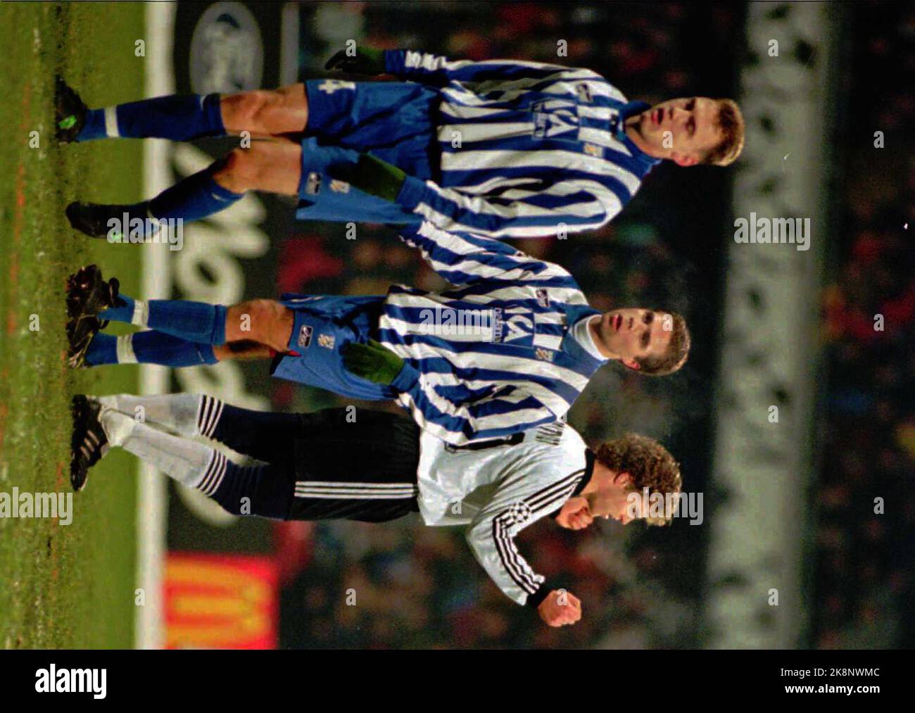 Trondhem. Calcio, Champions League 1996/1997. Rosenborg - IFK Gothenburg 1- 0 a Lerkendal. Trond Soltvedt T.H non vediamo l'ora. Foto: Gorm Kallestad Foto Stock