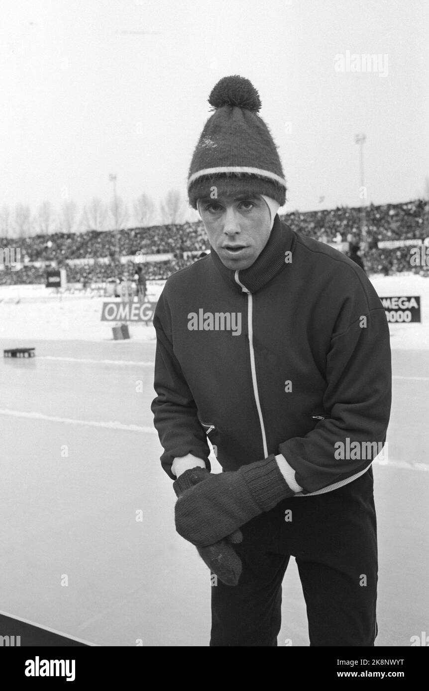 Devent, Paesi Bassi, febbraio 1969. Coppa del mondo sui pattini. Ecco il campione del mondo Dag Fornæs. Nel 1969 si esibì per vincere sia il NM, il Campionato europeo che la Coppa del mondo. Foto: Sverre A. Børretzen / corrente / NTB Foto Stock