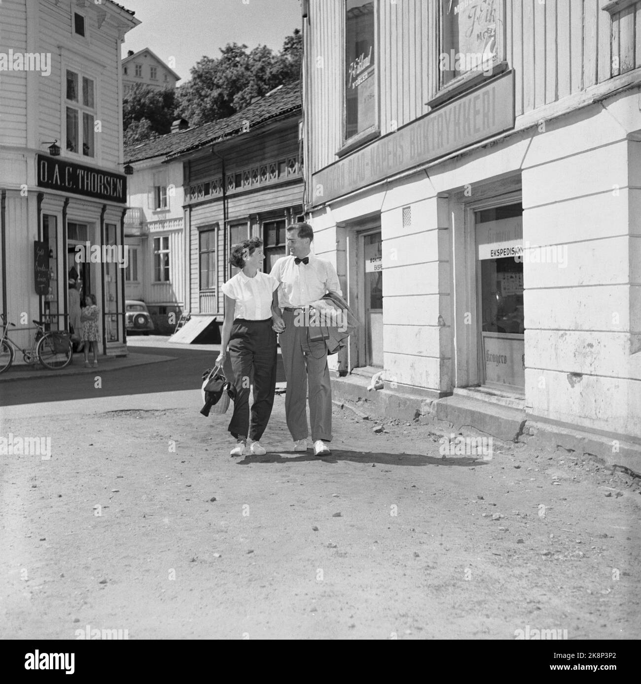 Kragerø 195406 - immagini estive da Kragerø. Innamorato di una delle strade di Kragerø. Foto: Corrente / NTB Foto Stock