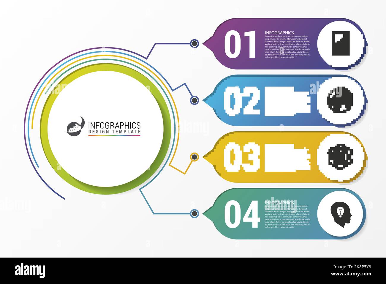 Modello di report infografico concetto aziendale. Illustrazione vettoriale Illustrazione Vettoriale