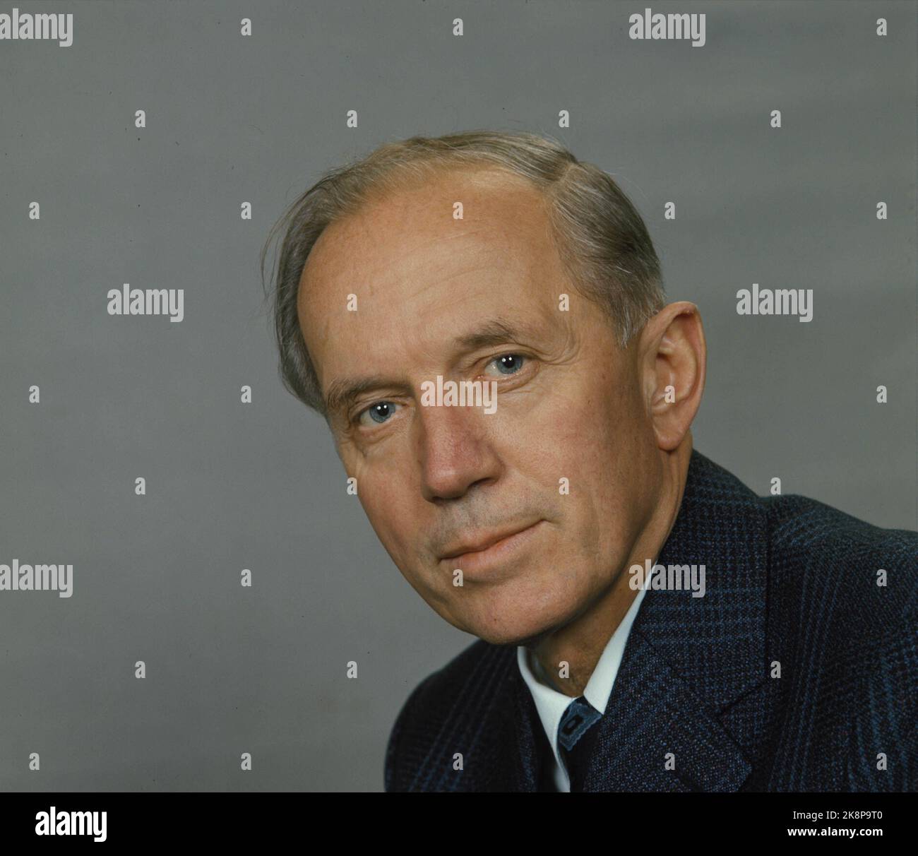 Lars Korvald nato 29/4 1916 primo Ministro nel periodo 18/10 1972 - 16/10 1973 Presidente del Partito popolare Cristiano 1967-1975 e 1977-1979 Rappresentante Storting 1961-1981 Presidente Laging 1969-1972 Foto Erik Thorberg / NTB / NTB Foto Stock