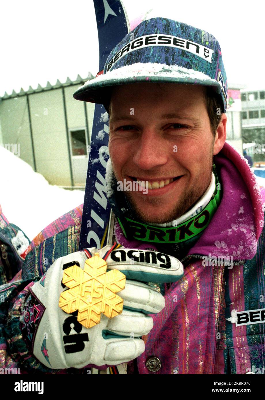 Giappone Febbraio 1993. Lasse Kjus. Coppa del mondo Alpino in Giappone. Foto; Tor Richardsen / NTB Foto Stock