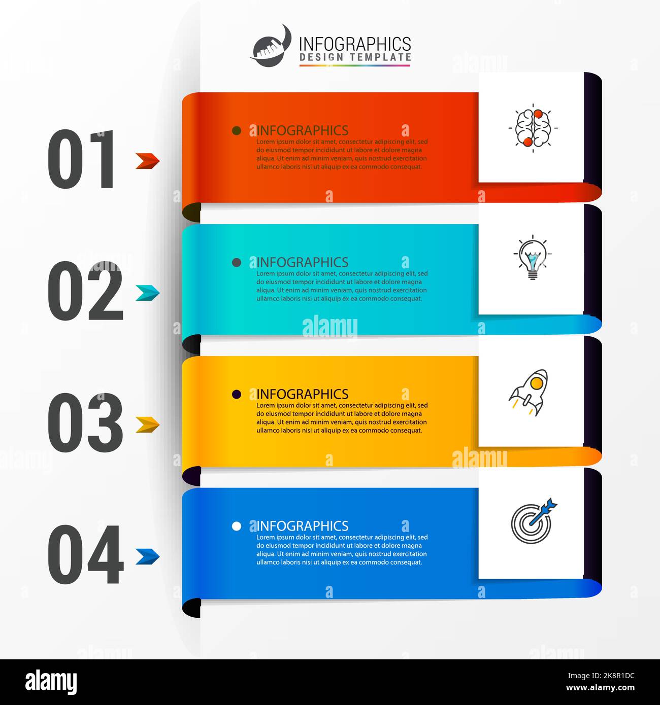 Modello infografico aziendale per il diagramma. Quattro fasi. Illustrazione vettoriale Illustrazione Vettoriale