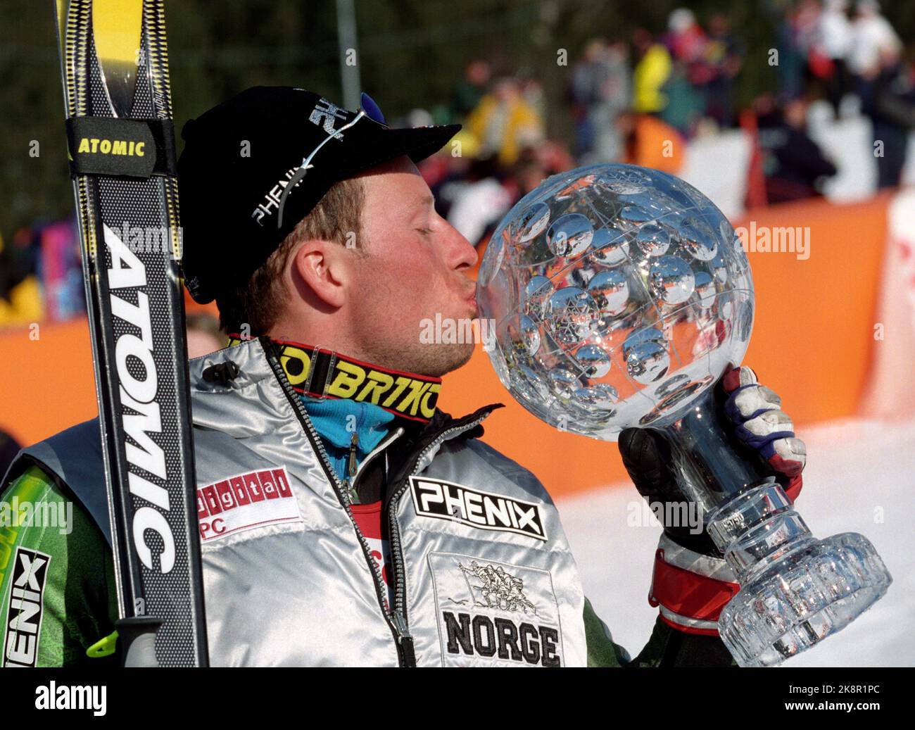 Hafjell 4 - 10 marzo 1996. Lasse Kjus. Finale di Coppa del mondo. Foto; Tor Richardsen / NTB Foto Stock