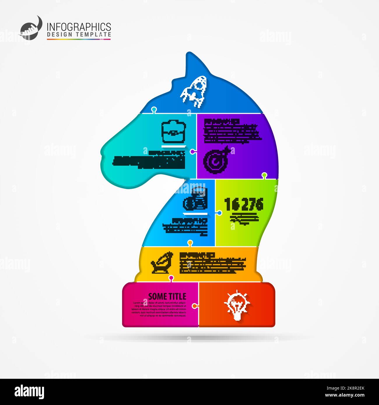 Scacchi. Concetto di strategia aziendale. Modello di progettazione infografica. Illustrazione vettoriale Illustrazione Vettoriale