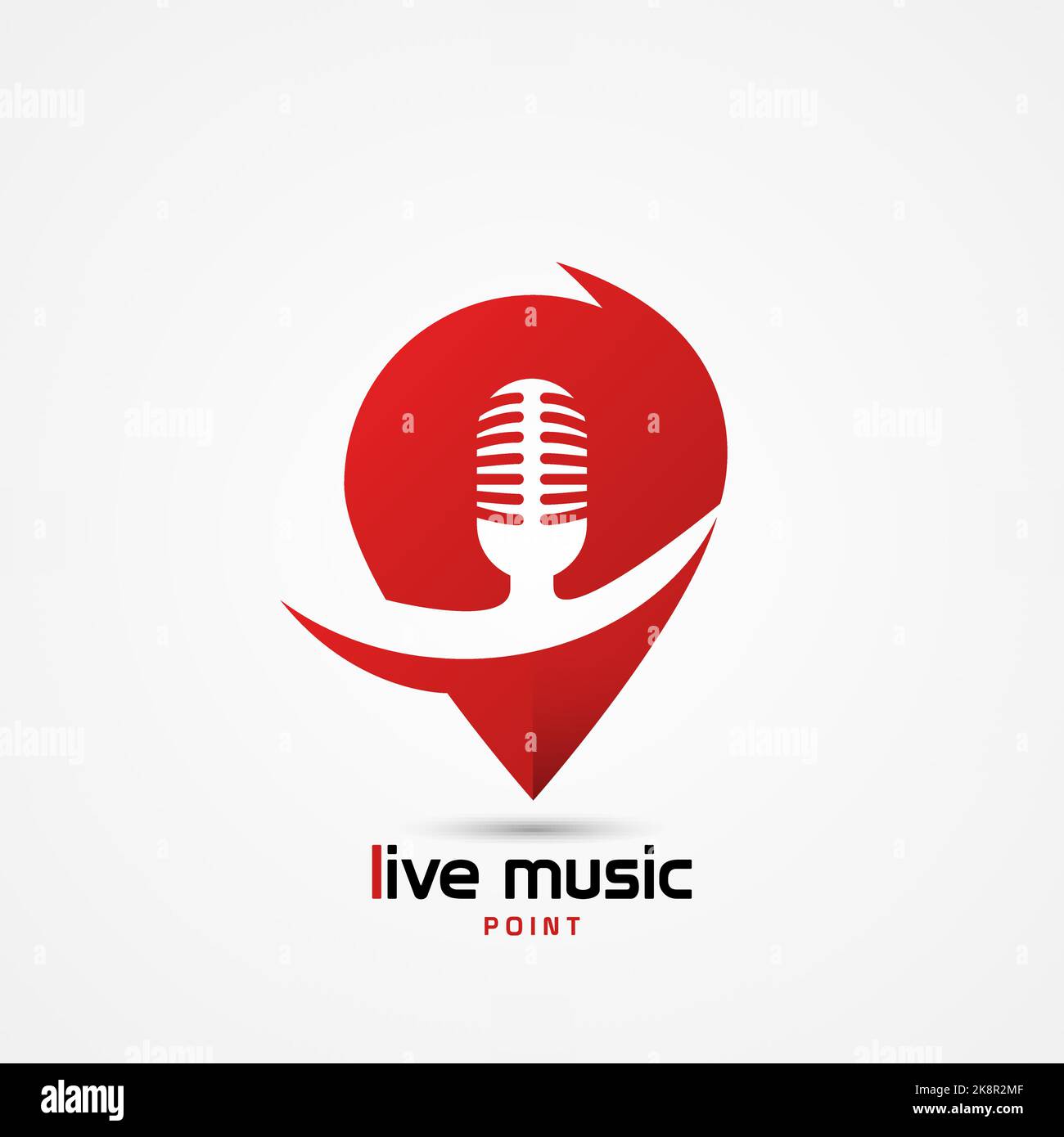 Simbolo della musica dal vivo. Microfono retrò. Karaoke club. Illustrazione vettoriale Illustrazione Vettoriale
