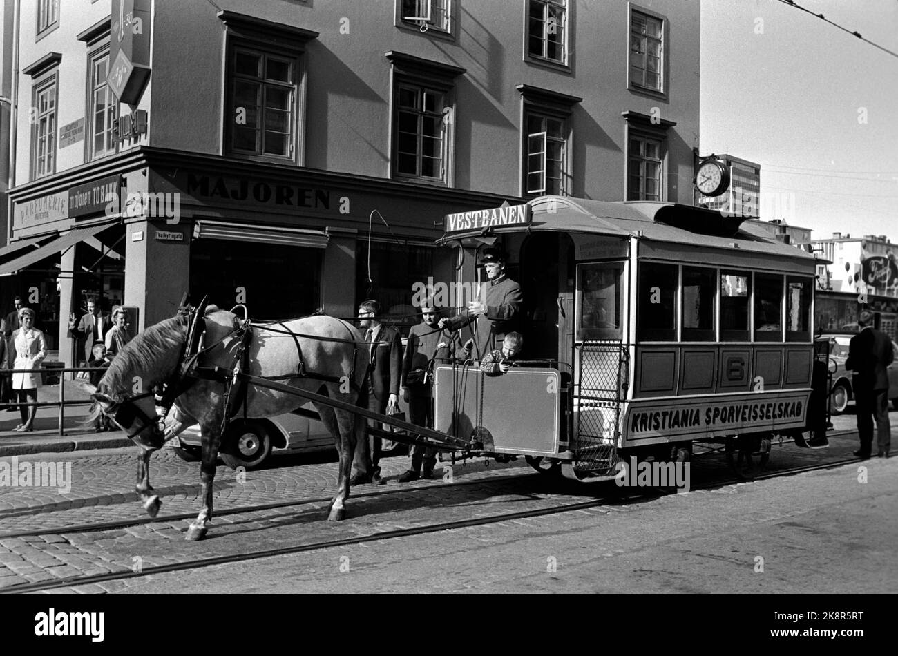 Oslo 19700906 tram a cavallo di Kristiania Sporveisselskap fotografato a Majorstuen. Foto: Thorberg / NTB / NTB Foto Stock