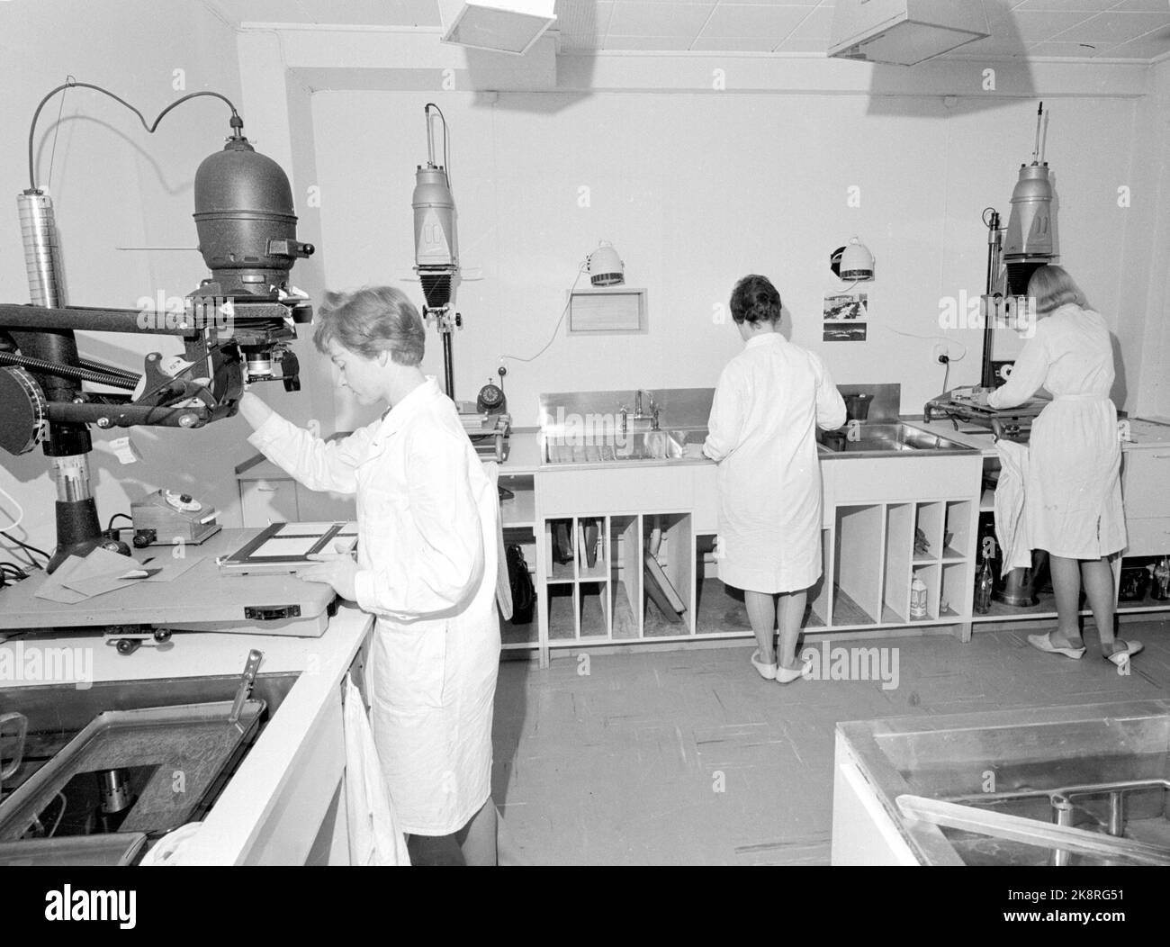Oslo, non datata. NTB - il dipartimento di immagini e cliché, Nedre Vollgate a Oslo. Qui dal 'laboratorio' - il laboratorio fotografico. Foto: NTB (manca il nome della fotografia) - non foto - Foto Stock