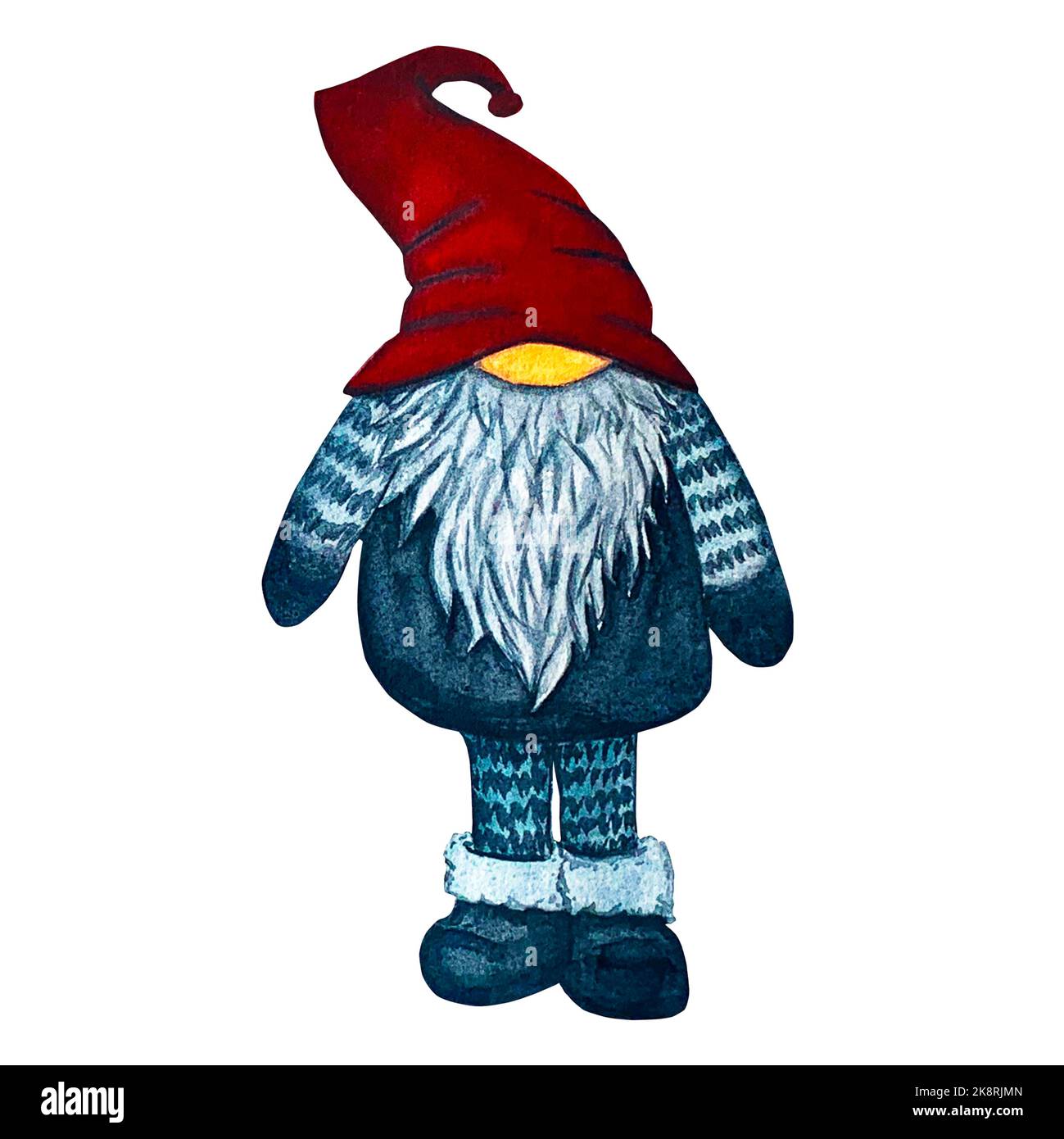 Acquerello di Natale Gnome Illustrazione isolata su sfondo bianco. Foto Stock