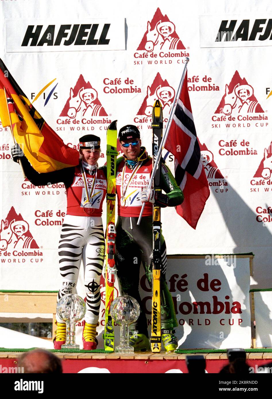 Hafjell 4 - 10 marzo 1996. Lasse Kjus. Finale di Coppa del mondo. Foto; Tor Richardsen / NTB Foto Stock