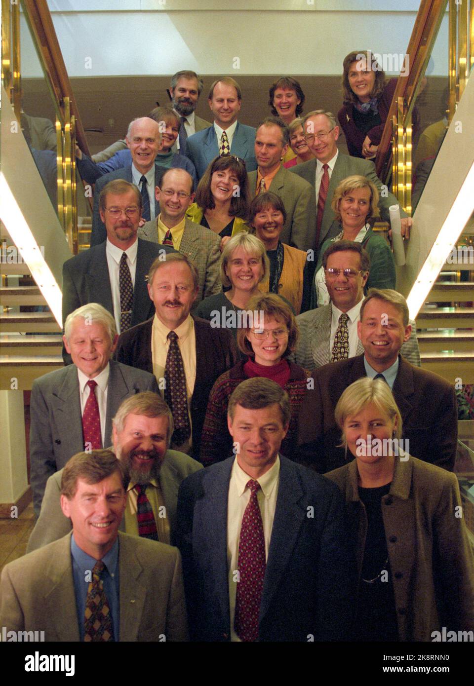 Oslo 19970917: Qui sarà riunito un solo rappresentante per l'intero gruppo parlamentare del Partito popolare Cristiano. Principalmente Einar Steensnæs, Jon Lilletun, Kjell Magne Bondevik e Valgerd Svarstad Haugland. Foto: Per Løchen / NTB Foto Stock